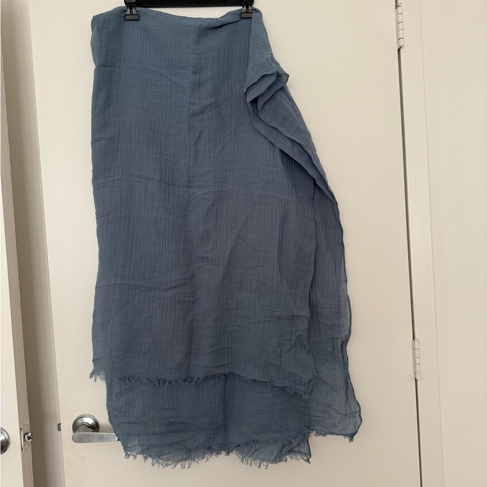 St. Tropez Sarong - Cerulean Blue Crinkle Linen